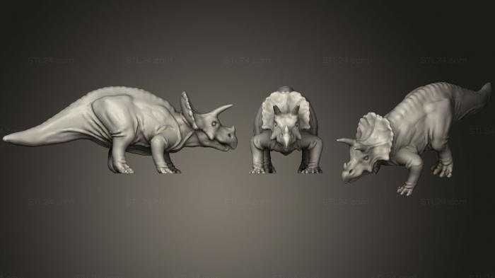 Статуэтки животных (Трицератопс (3), STKJ_1575) 3D модель для ЧПУ станка